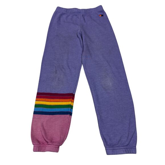 Aviator Nation Rainbow Stitch Colorblock Sweatpants Joggers Youth 12 - Picture 1 of 10